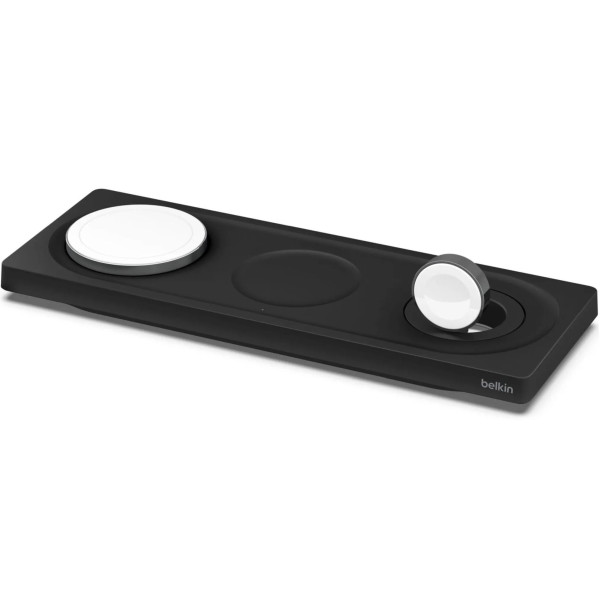 Belkin BOOST CHARGE PRO 3-in-1 Wireless Charging Pad with MagSafe, Black (HPU72, WIZ016vfBK)
