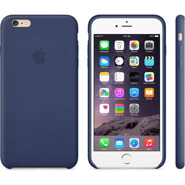 Чехол-накладка Apple Leather Case for iPhone 6 Plus, 6s Plus, Midnight Blue (MGQV2) Оригинал