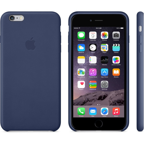 Чехол-накладка Apple Leather Case for iPhone 6 Plus, 6s Plus, Midnight Blue (MGQV2) Оригинал