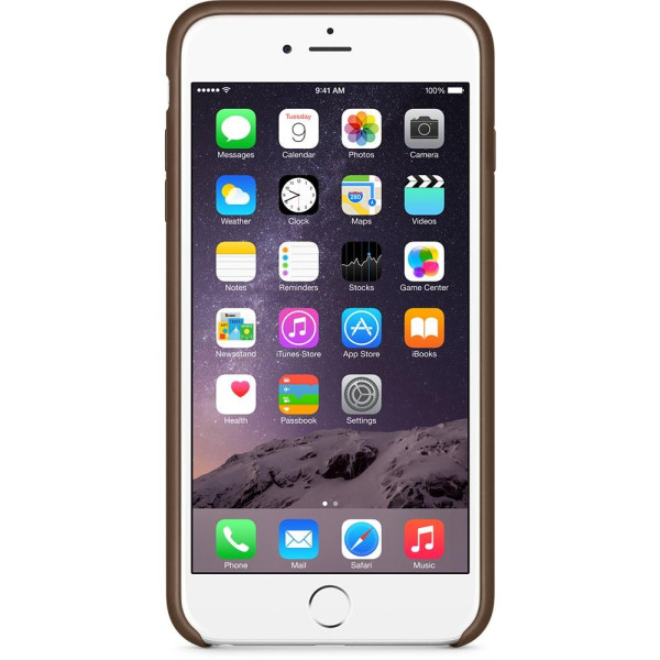 Чехол-накладка Apple Leather Case for iPhone 6 Plus/6s Plus, Olive Brown (MGQR2) Оригинал