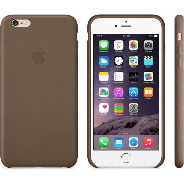 Чехол-накладка Apple Leather Case for iPhone 6 Plus/6s Plus, Olive Brown (MGQR2) Оригинал
