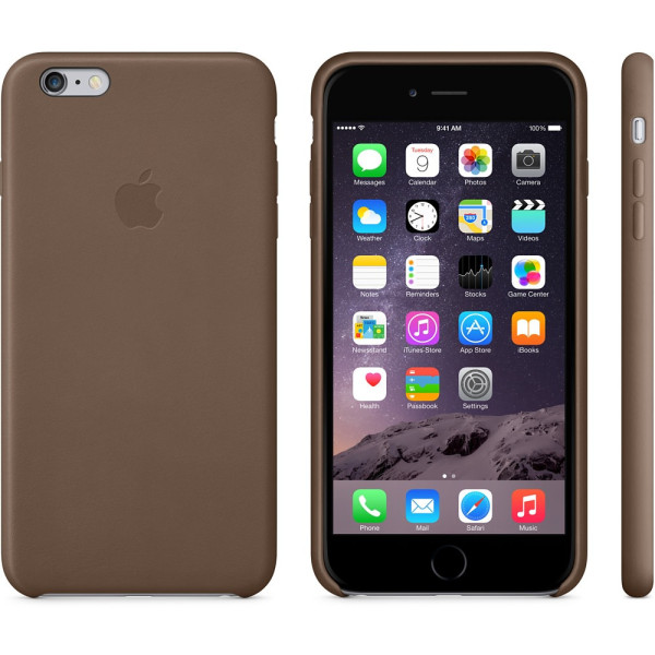 Чехол-накладка Apple Leather Case for iPhone 6 Plus/6s Plus, Olive Brown (MGQR2) Оригинал