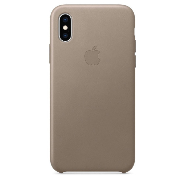 Чехол-накладка Apple Leather Case for iPhone Xs, Taupe (MRWL2) Оригинал
