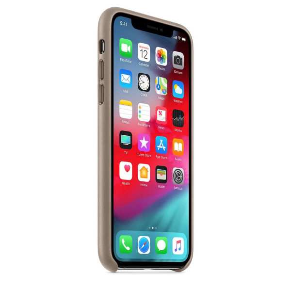 Чехол-накладка Apple Leather Case for iPhone Xs, Taupe (MRWL2) Оригинал