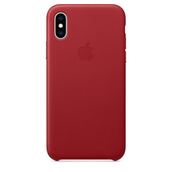 Чехол-накладка Apple Leather Case for iPhone Xs, Red (MRWK2)