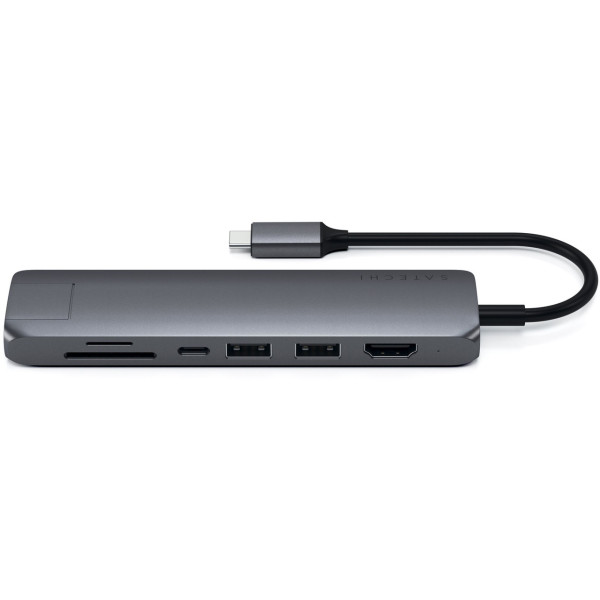Хаб-адаптер Satechi Aluminum Type-C Slim Multi-Port with Ethernet Adapter, Space Gray (ST-UCSMA3M)