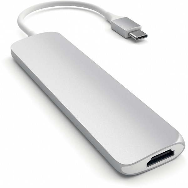 Хаб-адаптер Satechi Slim Aluminum Type-C Multi-Port Adapter with Type-C Charging Port , Silver (ST-CMAS)