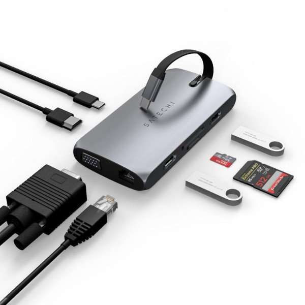 Хаб - адаптер Satechi Aluminum USB-C On-the-Go Multiport Adapter, Space Grey (ST-UCMBAM)