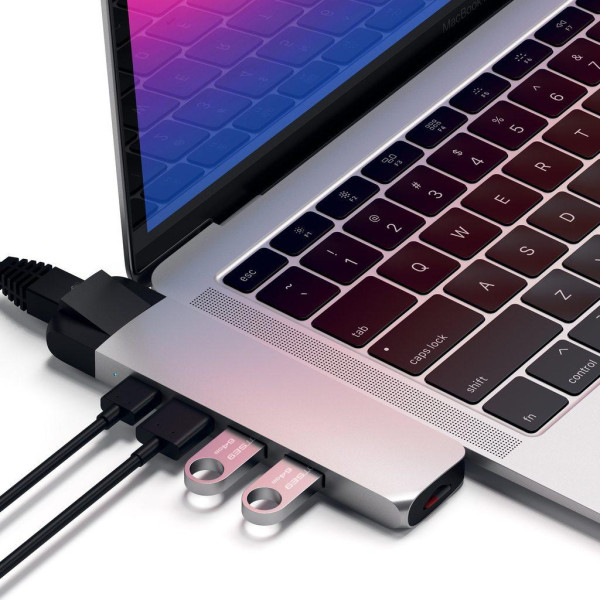 Хаб-адаптер Satechi Aluminum Type-C Pro Hub Adapter with Ethernet, Silver (ST-TCPHES)