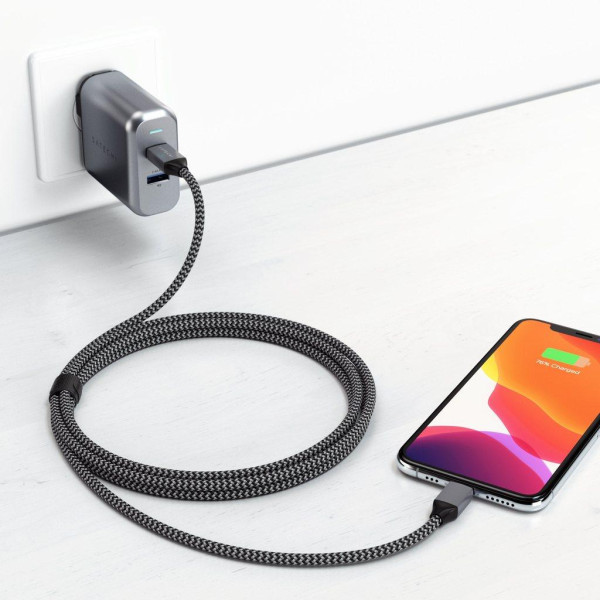 Кабель синхронизации Satechi USB-C to Lightning Cable 1.8m, Space Gray (ST-TCL18M)