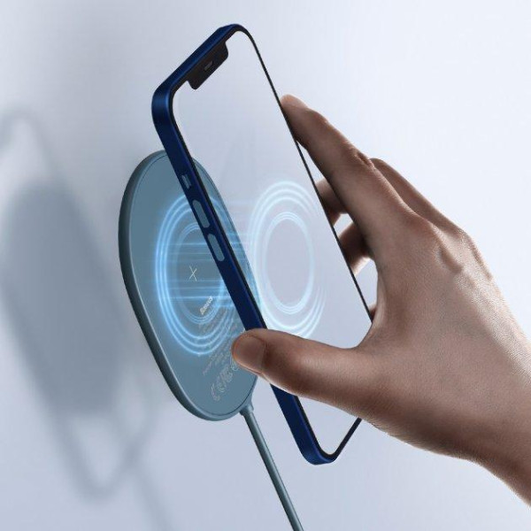 Бездротова зарядка Baseus Light Magnetic MagSafe 15W Wireless Charger, Blue (WXQJ-03)