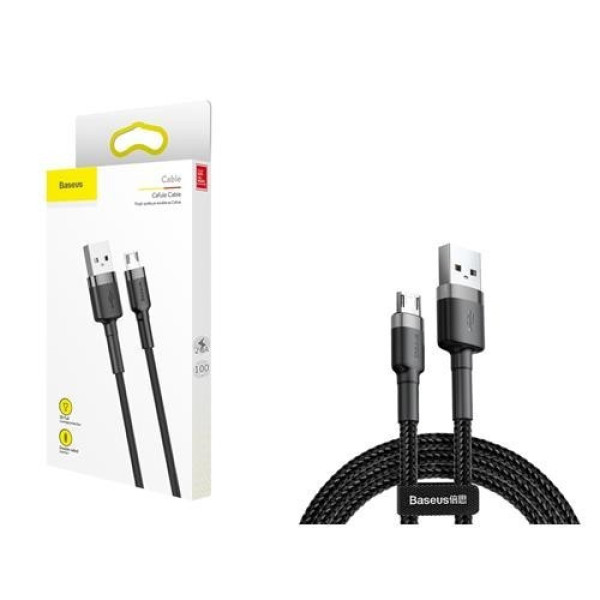 Кабель синхронизации Baseus Cafule 2.4A Micro USB 1m Cable, Gray Black