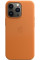 Кожанный чехол-накладка Apple Leather Case with MagSafe for iPhone 13 Pro, Golden Brown (MM193)