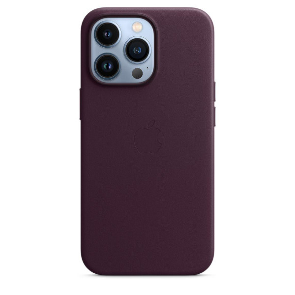 Кожанный чехол-накладка Apple Leather Case with MagSafe for iPhone 13 Pro Max, Dark Cherry (MM1M3)