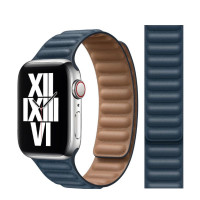 Кожанный ремешок Apple Leather Link [L] for Watch 41/40/38mm, Baltic Blue (MY992)