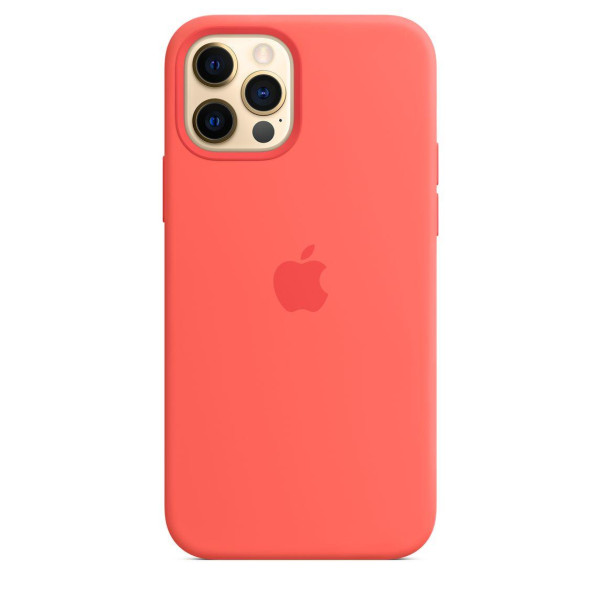Силиконовый чехол-накладка Apple Silicone Case with MagSafe for iPhone 12 Pro Max, Pink Citrus (MHL93)