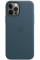 Кожанный чехол-накладка Apple Leather Case  with MagSafe for iPhone 12 Pro Max, Baltic Blue (HC)