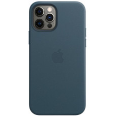 Кожанный чехол-накладка Apple Leather Case with MagSafe for iPhone 12 Pro Max, Baltic Blue (MHKK3)