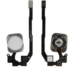 Шлейф с кнопкой Home Flat cable with home button outside iPhone 5S/SE White