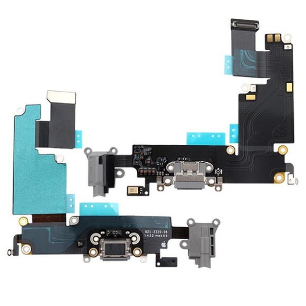 Шлейф з роз'ємом зарядки і синхронізації Flat Cable Charger with HF Dock Connector iPhone 6 Black Original
