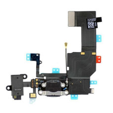 Шлейф с разьемом зарядки и синхронизации Flat Cable Charger Connector with HF iPhone 5 White Original