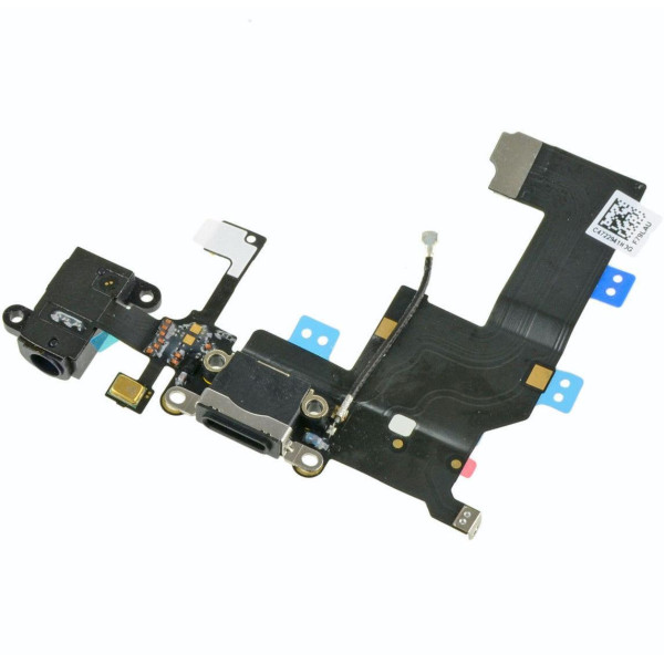 Шлейф с разьемом зарядки и синхронизации Flat Cable Charger Connector with HF iPhone 5 White Original