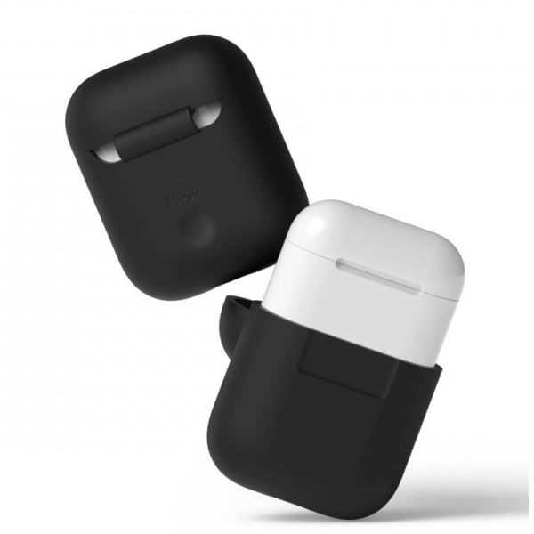 Чехол для наушников Elago Silicone Case for AirPods, Black (EAPSC-BK)