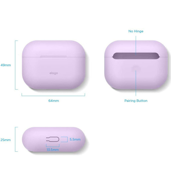 Силиконовый чехол для наушников Elago Original Case for Airpods Pro, Lavender