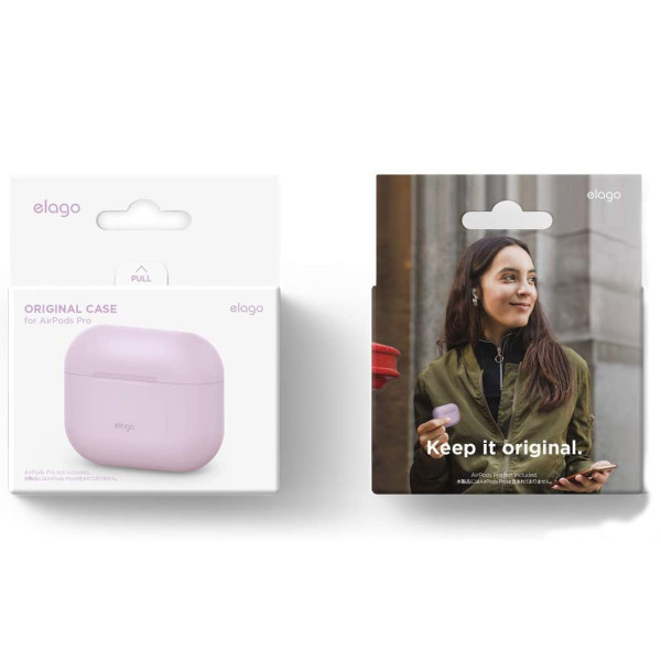 Силиконовый чехол для наушников Elago Original Case for Airpods Pro, Lavender