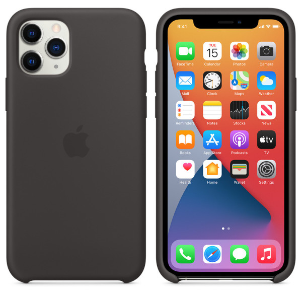 Силиконовый чехол-накладка Apple Silicone Case for iPhone 11 Pro, Black (HC)