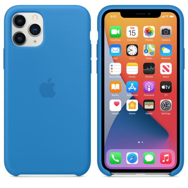 Силиконовый чехол-накладка Apple Silicone Case for iPhone 11 Pro, Surf Blue (HC)