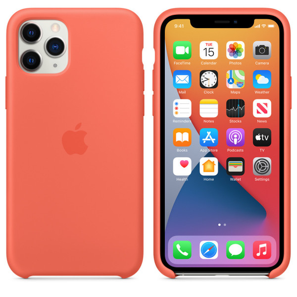 Силиконовый чехол-накладка Apple Silicone Case for iPhone 11 Pro, Clementine (Orange) (HC)