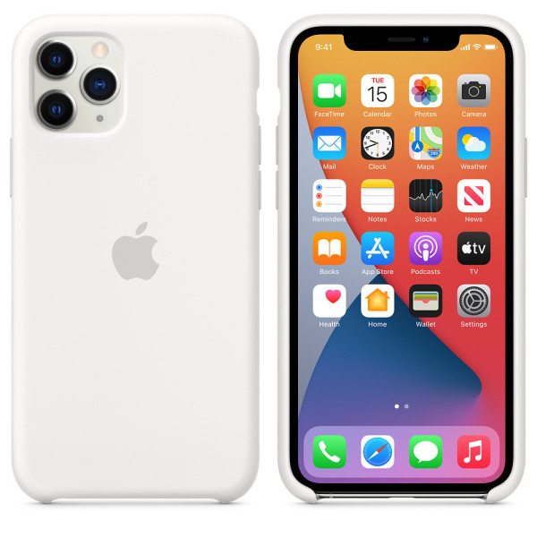 Силиконовый чехол-накладка Apple Silicone Case for iPhone 11 Pro, White (HC)