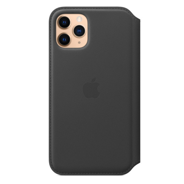 Кожаный чехол-книжка, обложка Apple Leather Folio for iPhone 11 Pro, Black (MX062)