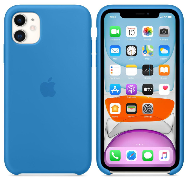 Силиконовый чехол накладка Apple Silicone Case for iPhone 11, Surf Blue (HC)