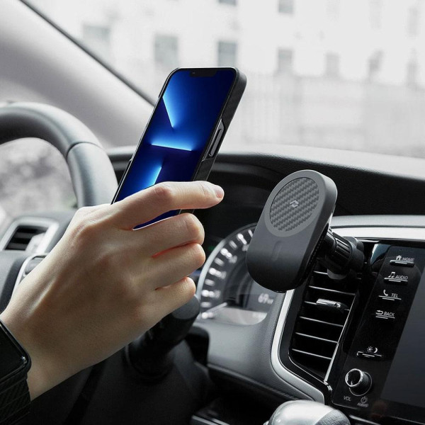 Автодержатель с беспроводной зарядкой Pitaka MagEZ Car Mount Pro Car Vent Black CM4001Q