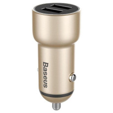 Автомобильное зарядное устройство, адаптер Baseus 3.4A Dual USB Little Giant Metal Car Charger, Gold (CCJR-0V)