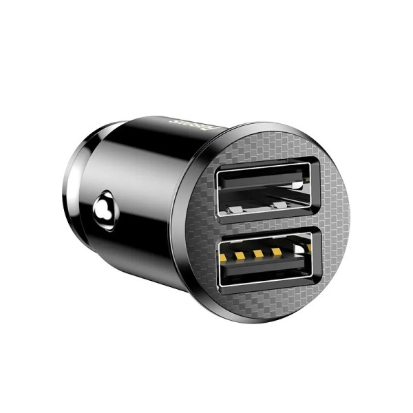 Автомобильное зарядное устройство Baseus Grain Car Charger 5V 2xUSB 3.1A, Black (CCALL-ML01)