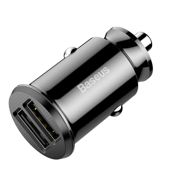 Автомобильное зарядное устройство Baseus Grain Car Charger 5V 2xUSB 3.1A, Black (CCALL-ML01)