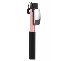 Монопод, селфи-палка Rock Selfie Stick with Wire Control, Rose Gold