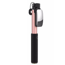 Монопод, селфи-палка Rock Selfie Stick with Wire Control, Rose Gold