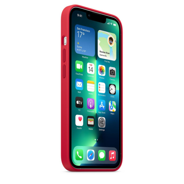 Силиконовый чехол накладка Apple Silicone Case with MagSafe for iPhone 13 Pro, Product Red (HC)