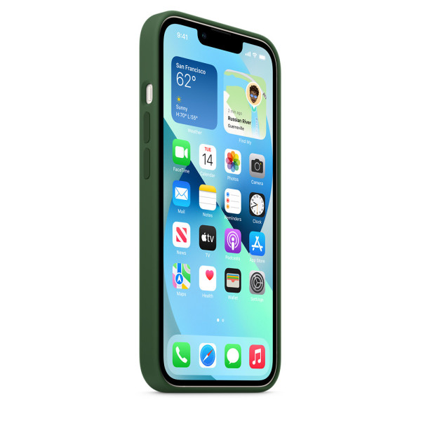 Силиконовый чехол-накладка Silicone Case with MagSafe for iPhone 13, Clover (HC)