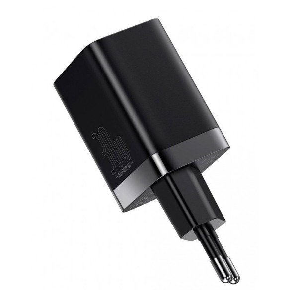 Адаптер питания Baseus Super Si Pro Quick Charger Type C + USB 30W, Black (CCSUPP-E01)