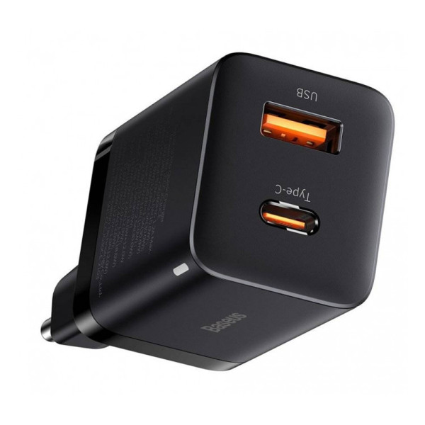 Адаптер питания Baseus Super Si Pro Quick Charger Type C + USB 30W, Black (CCSUPP-E01)