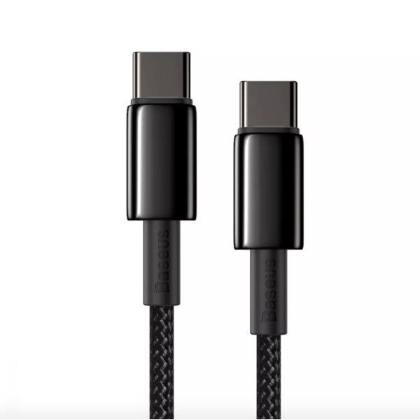 Кабель синхронизации Baseus Tungsten Gold Type C to Type C 100W 1m Cable, Black