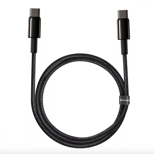 Кабель синхронизации Baseus Tungsten Gold Type C to Type C 100W 1m Cable, Black