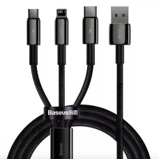 Кабель синхронизации Baseus Tungsten Gold Fast Charging Data 3in1 1.5m Cable, Black
