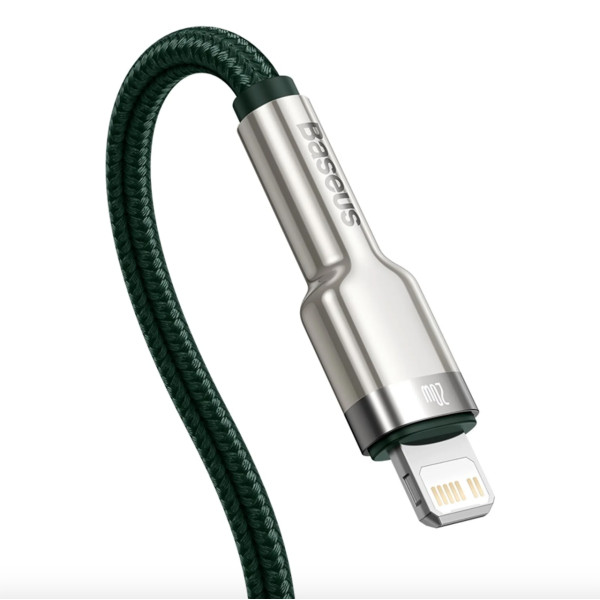 Кабель синхронизации Baseus Cafule Metal Type-C to Lightning PD 20W 2m, Green