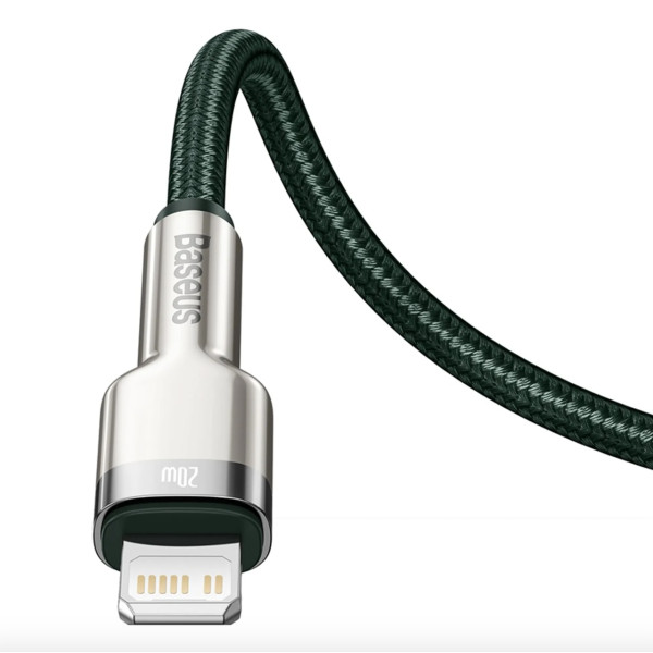 Кабель синхронизации Baseus Cafule Metal Type-C to Lightning PD 20W 2m, Green